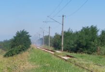 Сухи треви горяха до жп релсите в района между Асеновград и Крумово