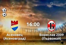 Мачът ФК „Асеновец“- ФК „Борислав“ завърши с голово равенство