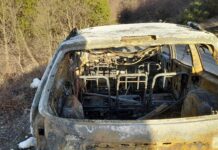 Кола се запали и изгоря до основи на пътя за с. Лясково