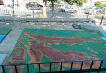 Възстановиха емблематична географска карта в двора на ОУ „Панайот Волов“ в кв. „Долни Воден“