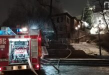 Пожар на покрива на Пампоровата къща в Стария град на Пловдив