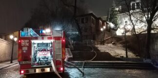 Пожар на покрива на Пампоровата къща в Стария град на Пловдив