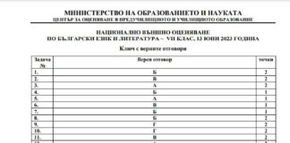МОН публикува отговорите на Националното външно оценяване по БЕЛ за VII и Х клас