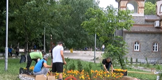 Ученици от ПГ „Цар Иван Асен II” облагородяват парка до пешеходния мост