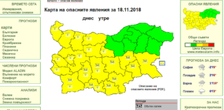 Предупредителни кодове за опасно време днес и утре