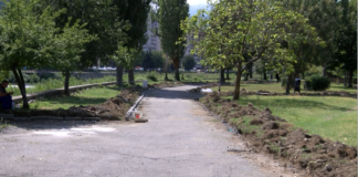 В Градския парк текат ремонтни дейности за рехабилитация на алеите и отводняването